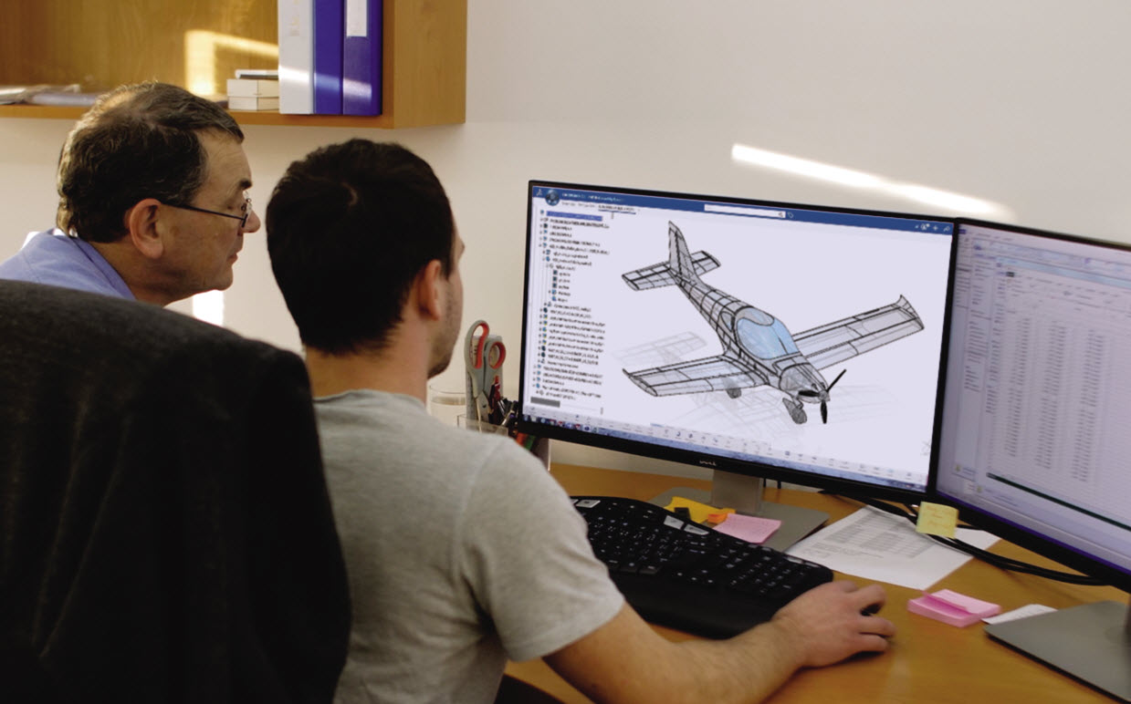 Virtual view of a BRISTELL plane in the 3DEXPERIENCE platform