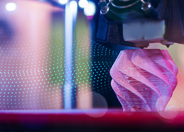 A  Close-up Of A 3D Printer Molding A Product Part> Mass Customization > Dassault Systèmes®