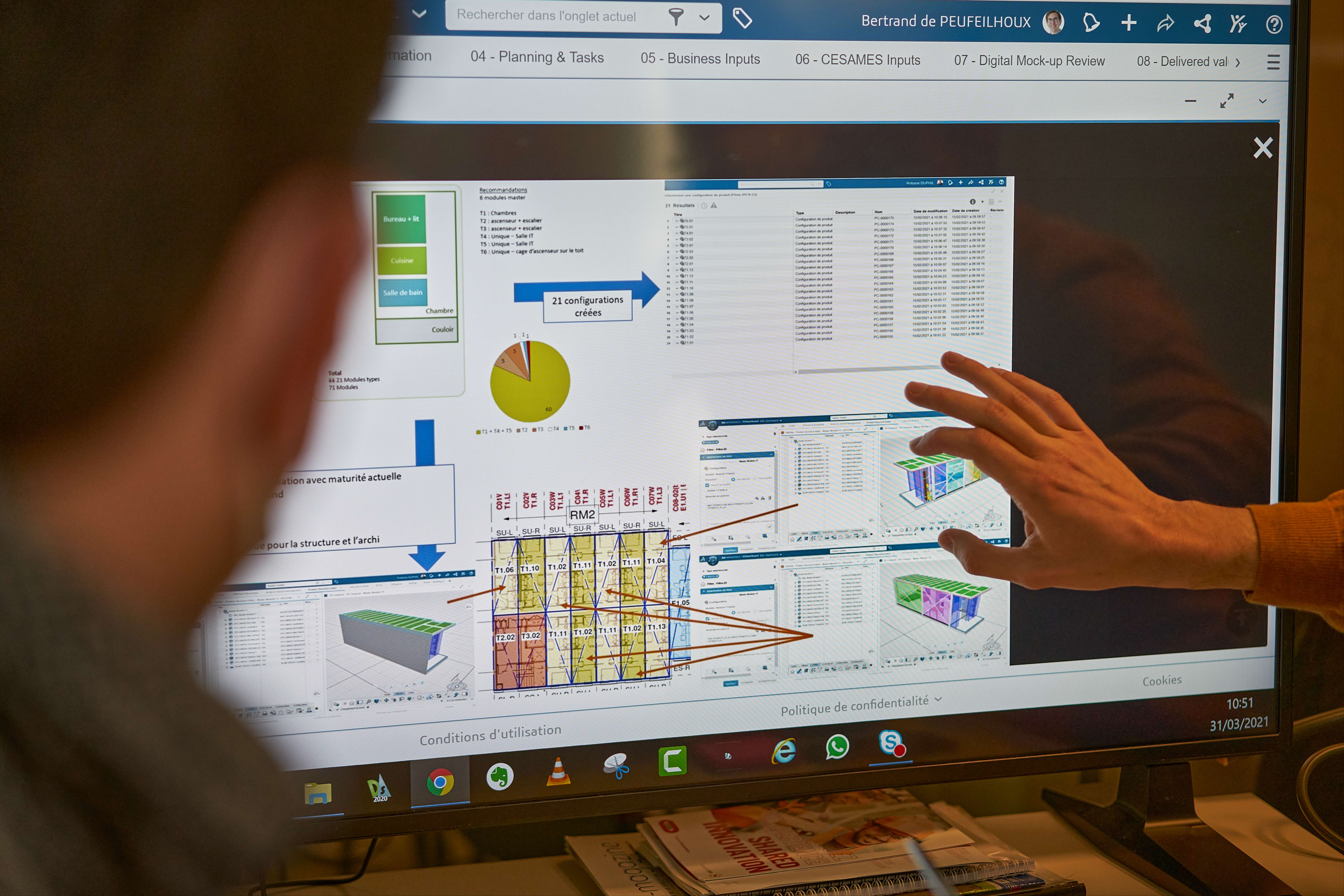 Bouygues Construction data on screen