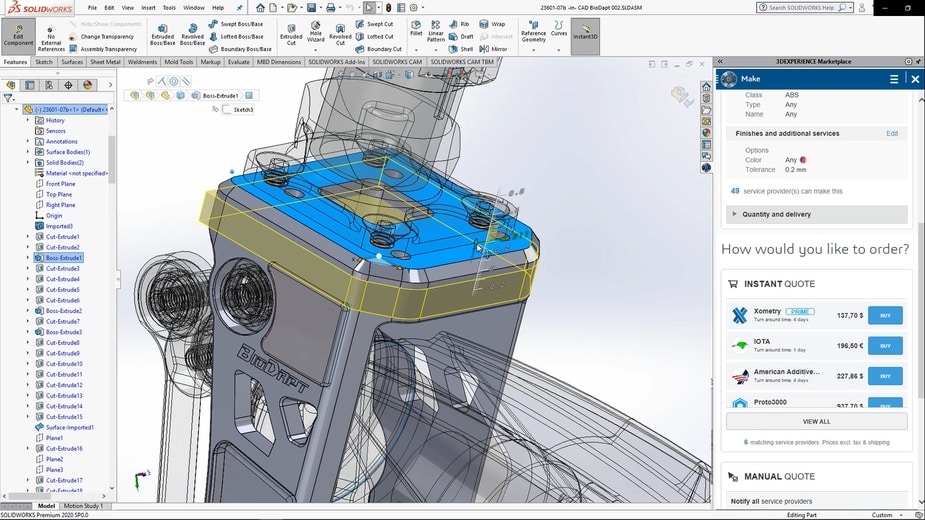 Fabbricazione 3DEXPERIENCE Make add in Solidworks