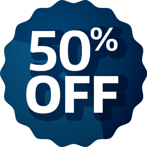 Edu Student offer back to school 50% off badge