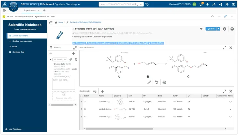 Scientific Notebook Synthetic Chemistry Video > Dassault Systemes