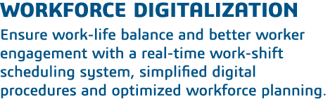 workforce digitalization Ensure work-life balance and better worker engagement with a real-time work-shift scheduling   